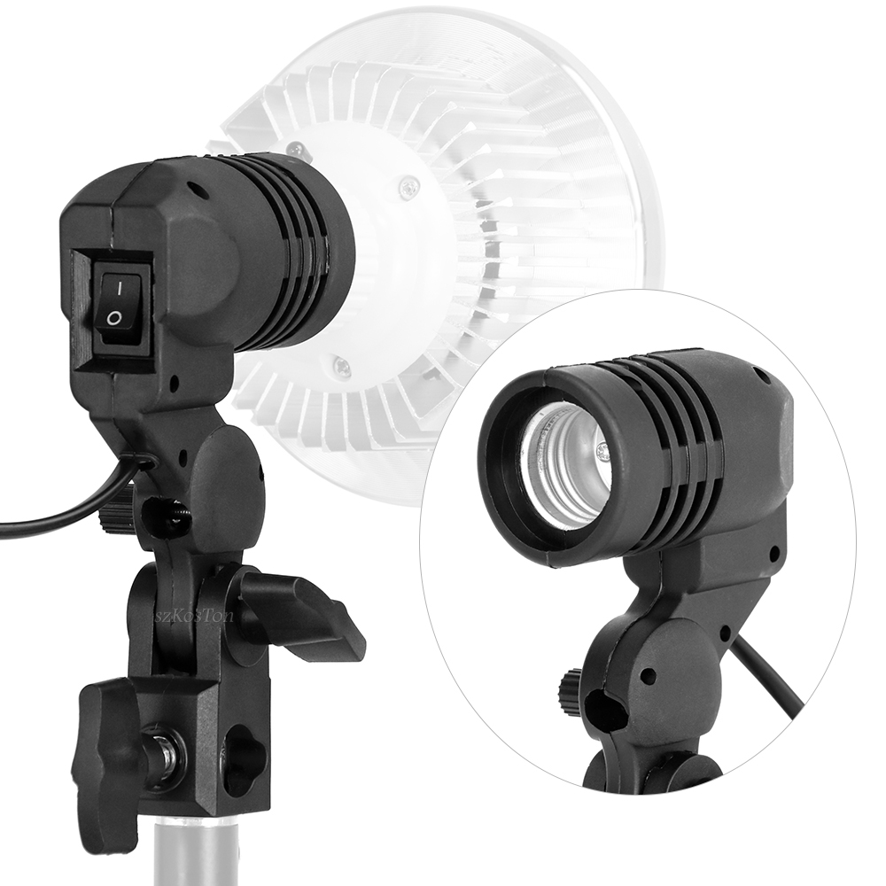 Photography Lighting Umbrella - Porte-ampoule à tête unique, douille E27,