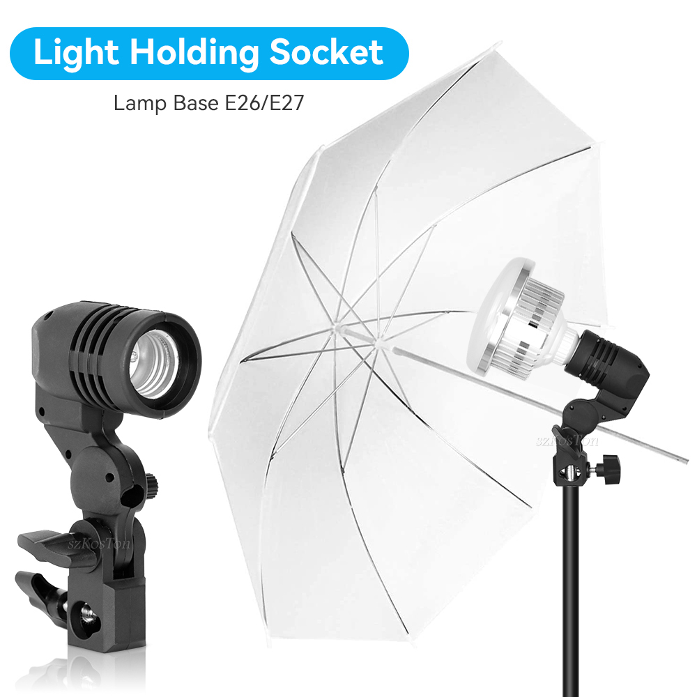 Photography Lighting Umbrella - Porte-ampoule à tête unique E27, 2