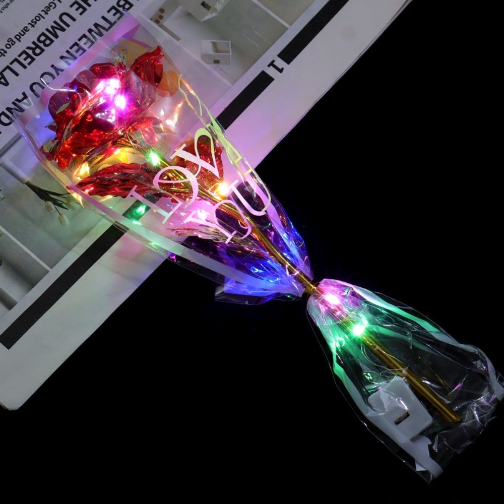 Photography Lighting Simulation - Rose en feuille d'or scintillante avec