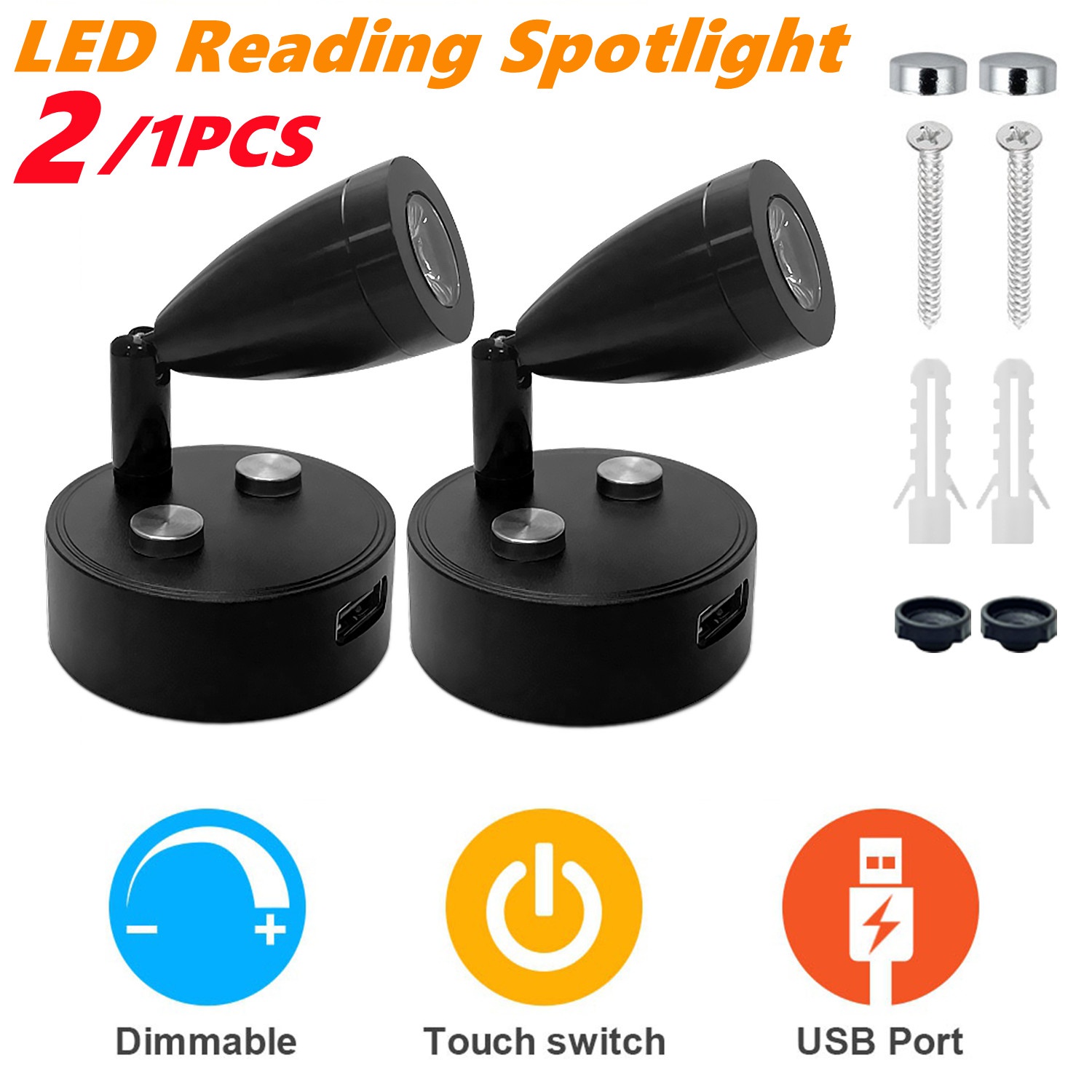Interior Photography Lighting - 2/1 pièces argent/noir DC 12-24V accessoires