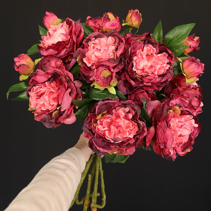 Photography Lighting Simulation - 1 pièce Fleur artificielle pivoine rétro