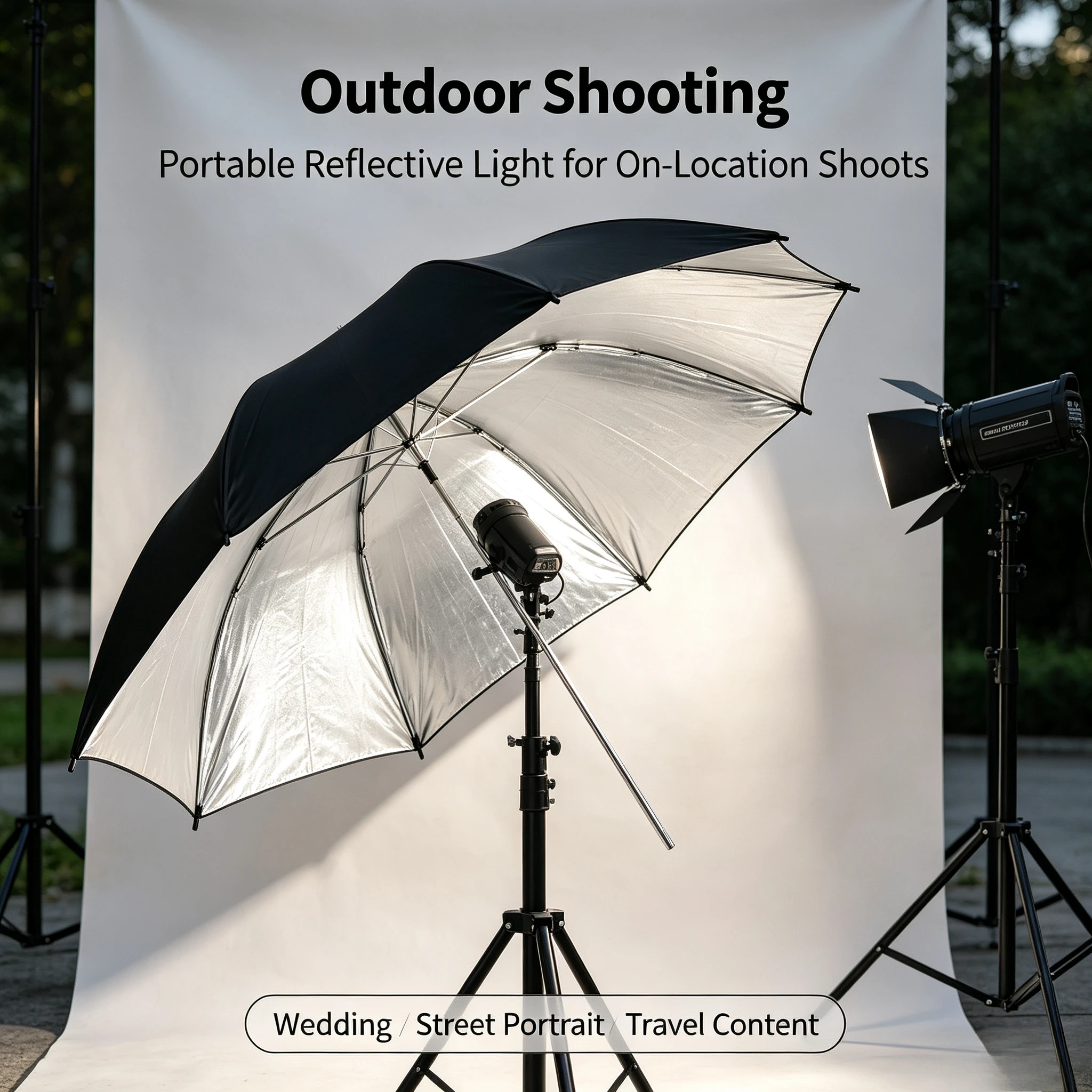 Parapluie Réflecteur Noir Dura - Photography Lighting Umbrella avis et prix