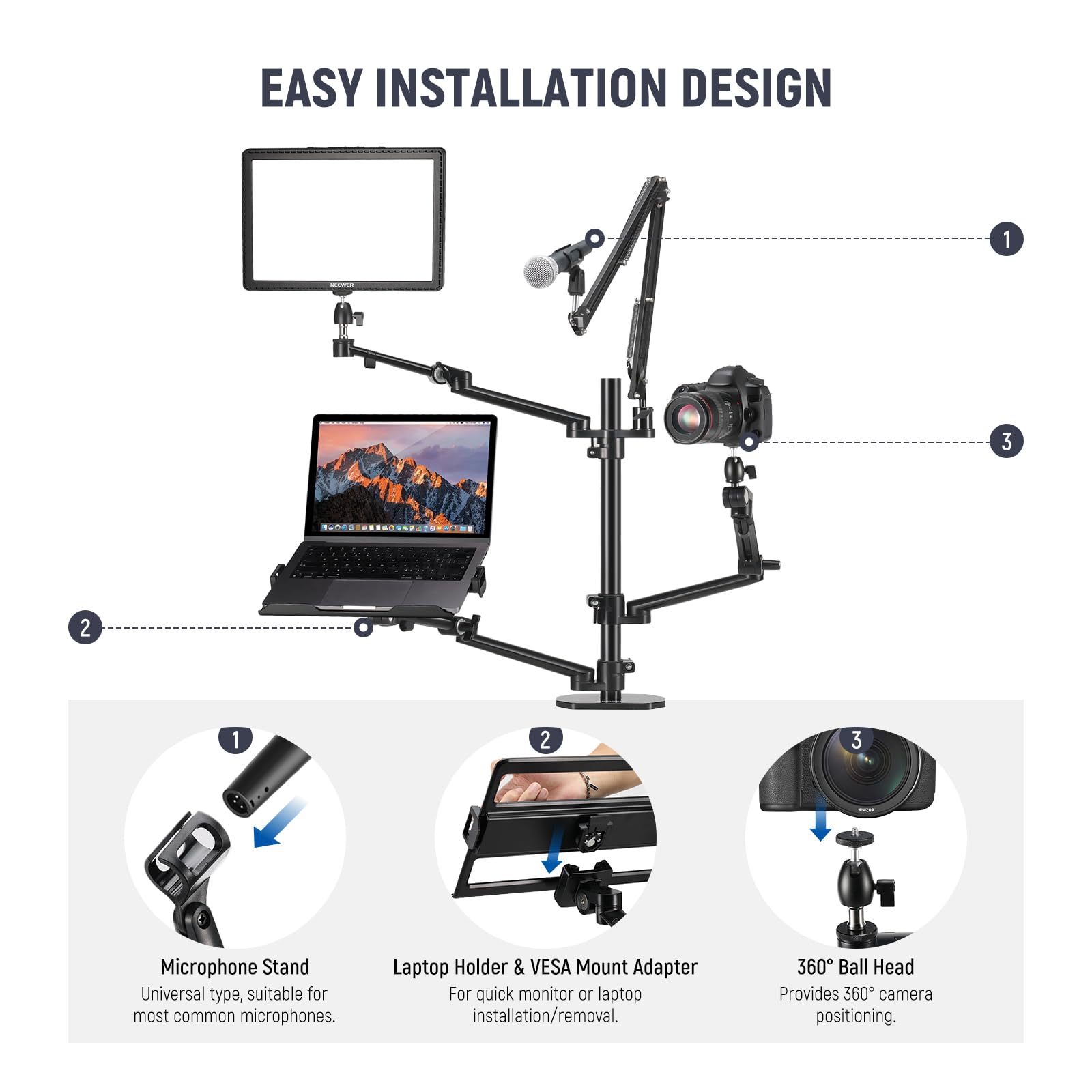 Support de caméra aérien NEEWE - Photography Lighting Rig avis et prix