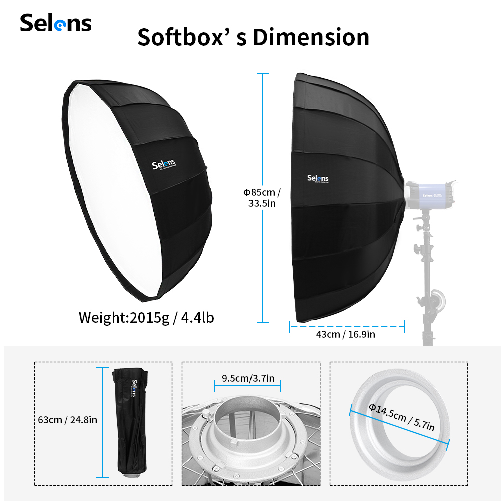 Selens-Parapluie Radar Softbox - Photography Lighting Umbrella avis et prix