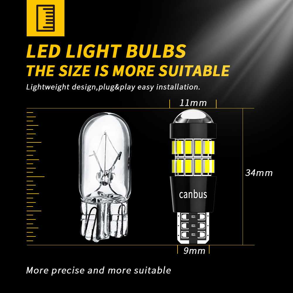 DXZ 2 pièces W5W T10 ampoule L - Interior Photography Lighting avis et prix