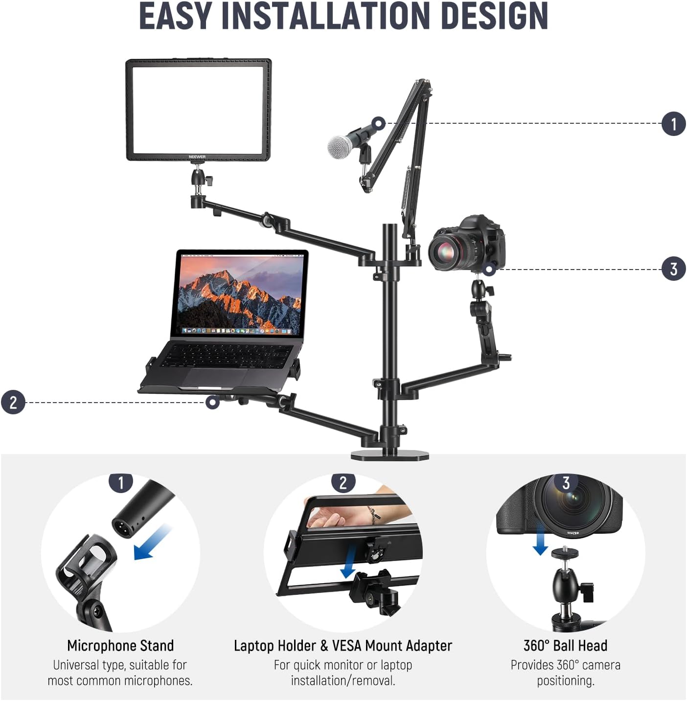 Support de caméra de bureau av - Photography Lighting Rig avis et prix