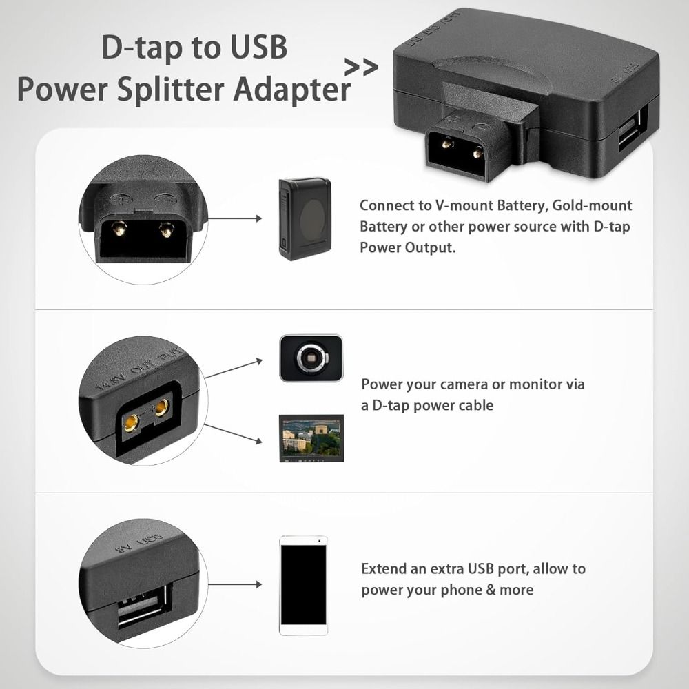 Adaptateur D-Tap vers USB 11V- - V Mount Battery avis et prix