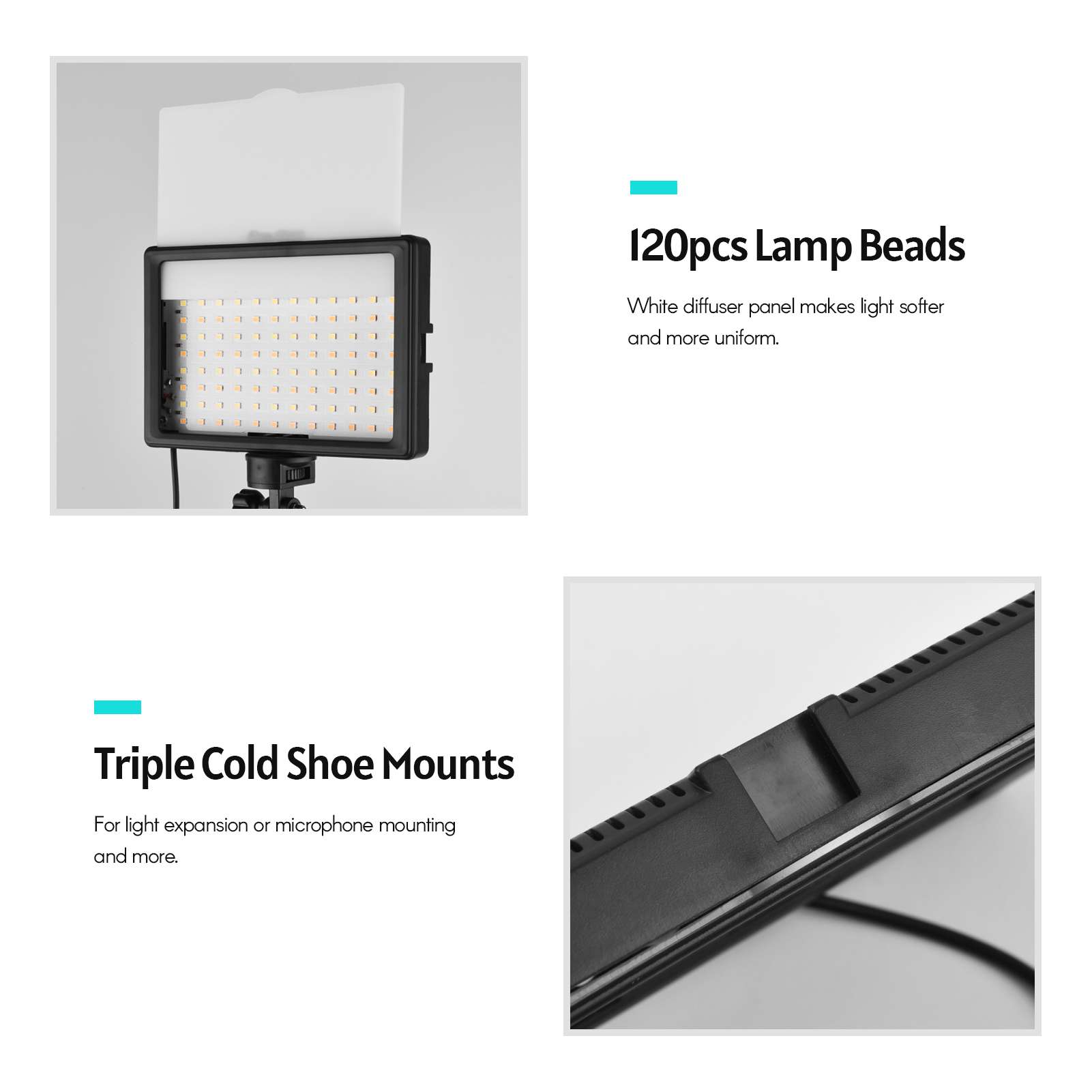 Andoer-Kit d'éclairage vidéo L - Photography Video Lighting Kit avis et prix