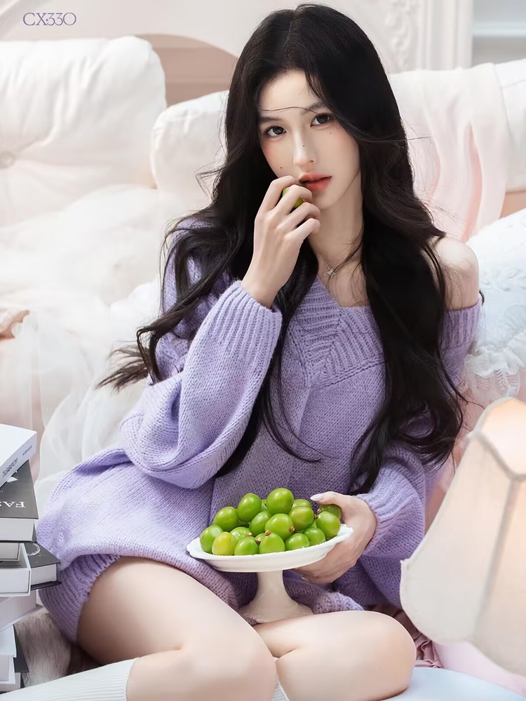 Pull violet automne-hiver, sty - Lighting In Photography avis et prix